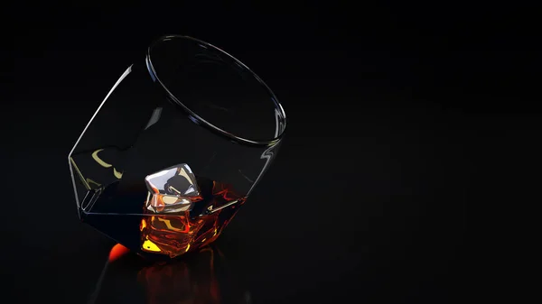 Glas mit alkoholischen Getränken. 3D-Darstellung — Stockfoto