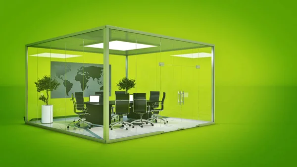 Office panorama. 3D render — Stok fotoğraf