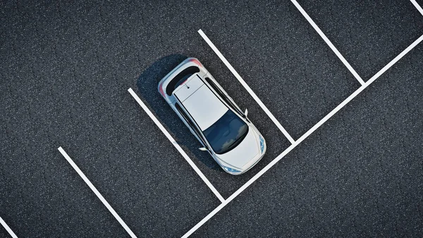 araba park yerinde. 3D render