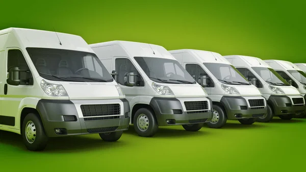 Швидка доставка білої вантажівки. 3D візуалізація — стокове фото