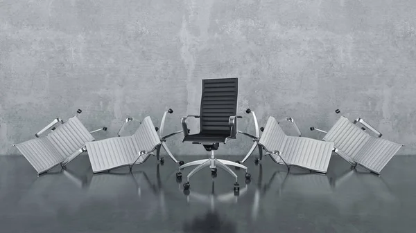办公椅子概念。3d 渲染 — 图库照片