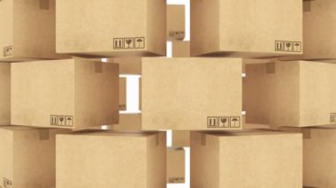 karton kutular. 3D render