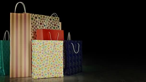 分離した紙のショッピング バッグ. — ストック動画