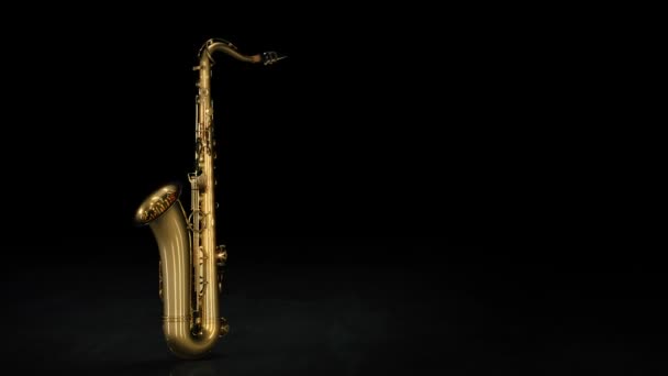 Saxofon. 3D-Darstellung — Stockvideo
