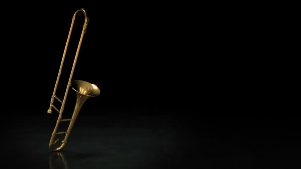 Тромбон. 3D-рендерінг — стокове відео