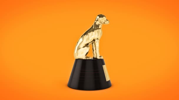 Perro ganador. renderizado 3d — Vídeo de stock