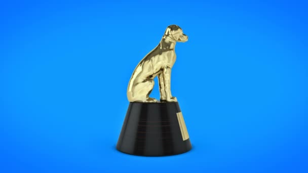 Пес-переможець. 3D візуалізація — стокове відео