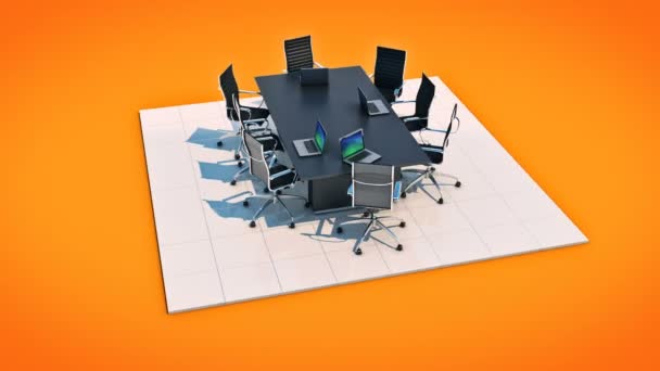 Büropanorama. 3D-Darstellung — Stockvideo