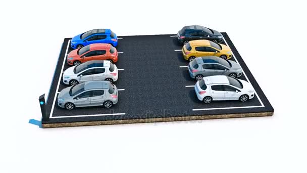 Автомобили на парковке . — стоковое видео
