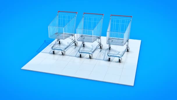 Empty shopping cart — Stock Video