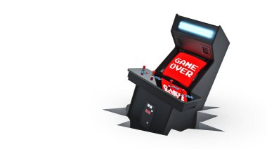 Vintage arcade oyun makinesi konsepti oyun bitti. 