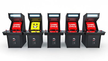 Vintage arcade oyun makinesi konsepti oyun bitti. 