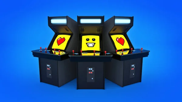 vintage arcade game machine concept love.