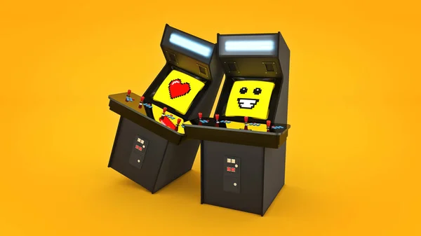 Archiwalne arcade gry maszyny koncepcja miłości. — Zdjęcie stockowe