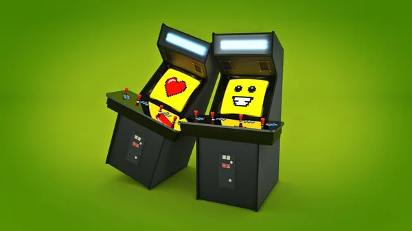 Vintage arcade spelmachine concept liefde. — Stockfoto