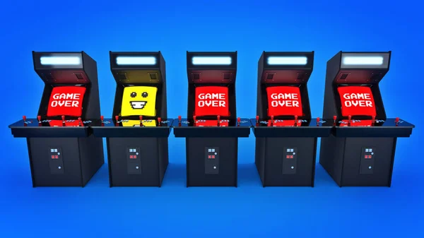 Gioco arcade vintage game machine concept game over . — Foto Stock