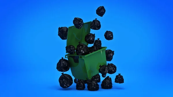 Gröna sopor behållare. — Stockfoto