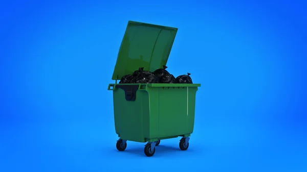 Recipientes de basura verde . — Foto de Stock