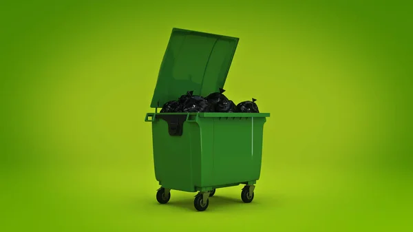 Green garbage containers. — Stock Photo, Image