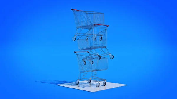 Empty shopping cart, — Stock Photo, Image