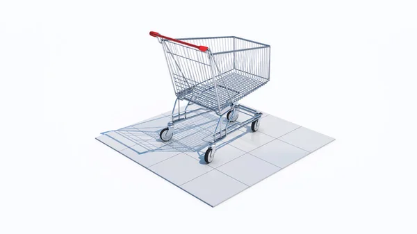 Empty shopping cart, — Stock Photo, Image