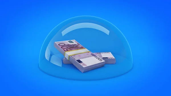 Concepto de protección del dinero. renderizado 3d — Foto de Stock