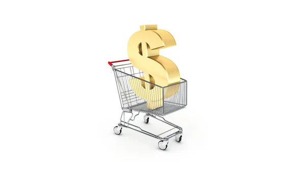 Dollar geld trolley koffer concept. — Stockfoto