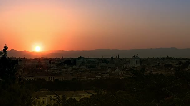 Panoramisch uitzicht op historische centrum timelapse van Rome, Italië — Stockvideo