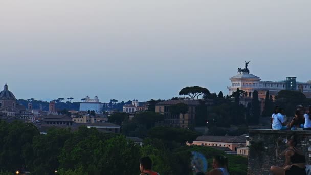 Panoramisch uitzicht op historische centrum timelapse van Rome, Italië — Stockvideo