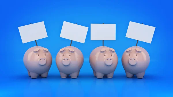 Piggy bank growth. 3d rendering — Stock Photo, Image
