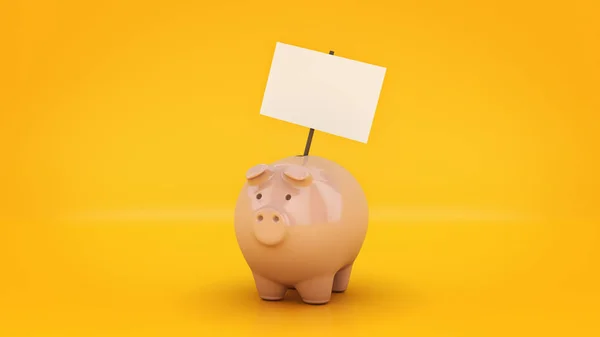Piggy bank růst. 3D vykreslování — Stock fotografie