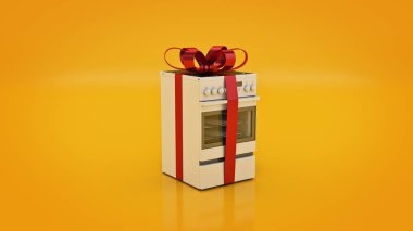 Paslanmaz çelik Ocak. kavram indirimler. 3D render