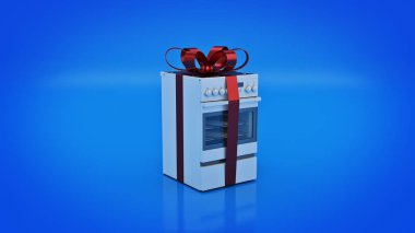 Paslanmaz çelik Ocak. kavram indirimler. 3D render