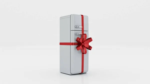 El frigorífico. concepto descuentos. renderizado 3d —  Fotos de Stock
