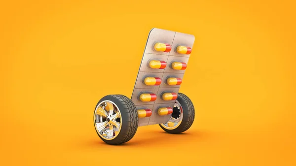 Koncepcja tabletki leku. renderowania 3D — Zdjęcie stockowe