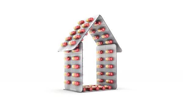Gyógyszert Tabletta fogalom. 3D-leképezés — Stock Fotó