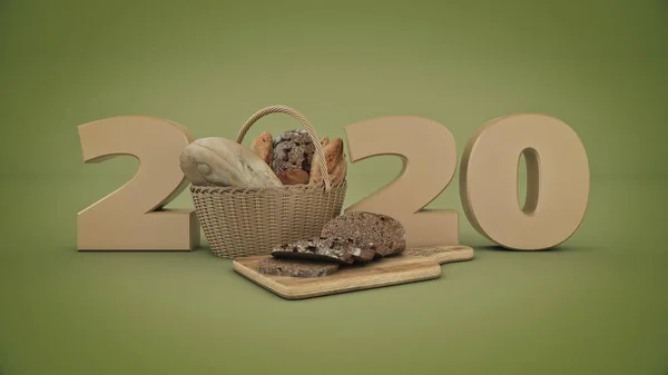 컨셉트 2020 New Year Sign 렌더링 — 스톡 사진