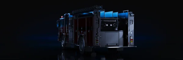 Пожежна Машина Студійна Установка Темному Тлі Візуалізація — стокове фото