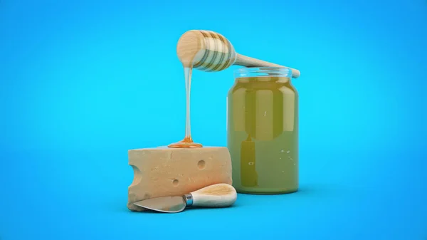 Мёд Сыром Рендеринг — стоковое фото
