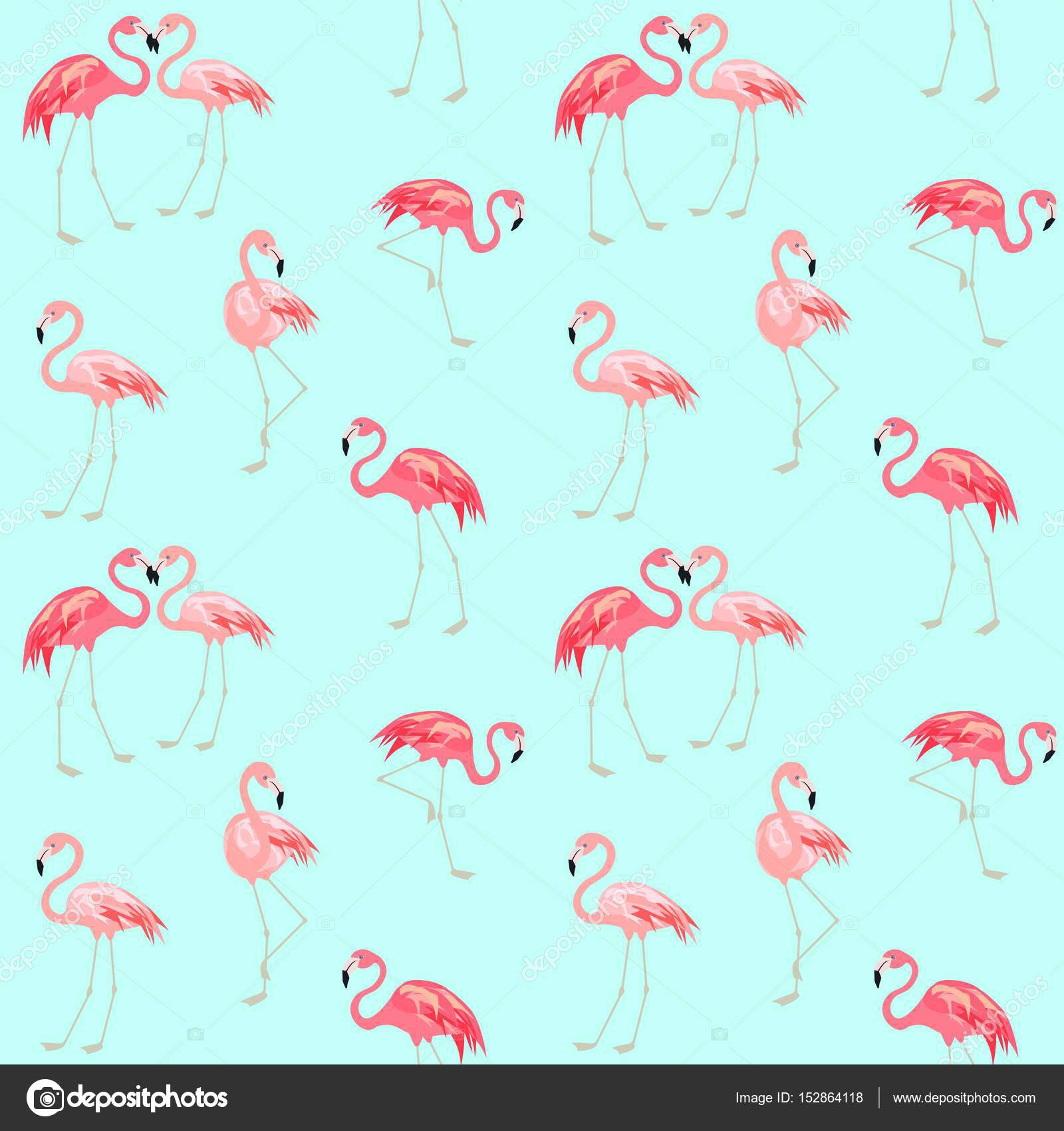 Behang met schattige roze flamingo — Stockvector © antonovaolena #152864118