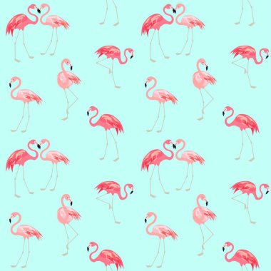 Sevimli pembe flamingo ile duvar kağıdı