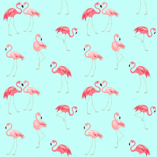 Tapeter med söt rosa flamingo — Stock vektor