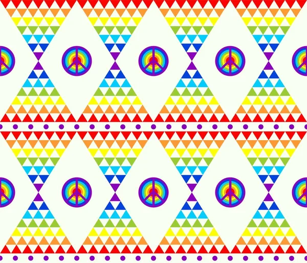 Hippie papier peint abstrait avec motif coloré triangle psychédélique — Image vectorielle