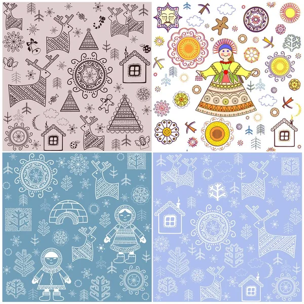  Kış arka planlar koleksiyonu ile soyut desen kumaş, tekstil, ambalaj kağıdı, tebrik kartı, davet, duvar kağıdı, web tasarımı için