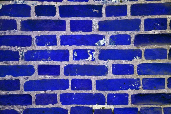 Clásico azul de moda pastel monocromático envejecido fondo de pared de ladrillo — Foto de Stock