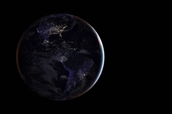 Jorden från rymden visar Amerika. En mycket detaljerad bild, inklusive inslag från Nasa. — Stockfoto