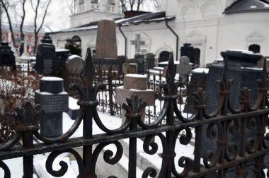 Moskova 'daki Donskoy Manastırı, eski bir mezarlık..