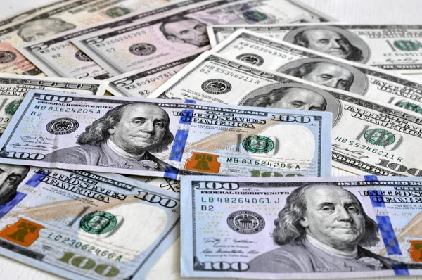 Yüz Dolarlık Banknot Yığını Birleşik Devletler 100 Dolarlık Banknotlar Yüz — Stok fotoğraf