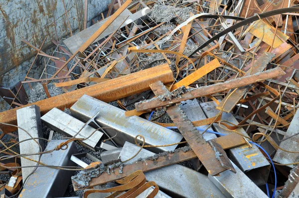 Scrap metal collection at a metal processing plant. Secondary material resources. Container