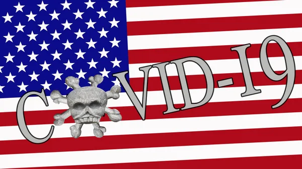 Bandera Estados Unidos Con Imagen Abstracta Virus Mortal Nuevo Concepto —  Fotos de Stock